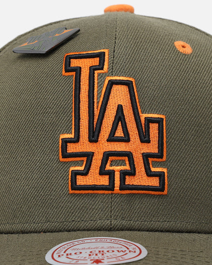 Mitchell & Ness Los Angeles Dodgers 'Harmony Of Hues' Pro Crown Snapback Olive/Orange