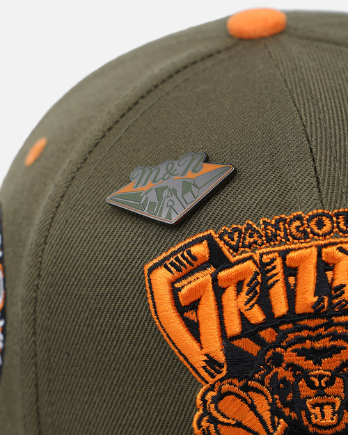 Mitchell & Ness Vancouver Grizzlies 'Harmony Of Hues' Pro Crown Snapback Olive/Orange
