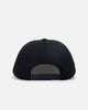 Felt Circle Pit 6 Panel Snapback Hat Black