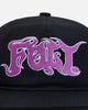 Felt Circle Pit 6 Panel Snapback Hat Black