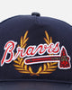 Pro Standard Atlanta Braves Fast Lane Logo Wool Trucker Strapback Midnight Navy