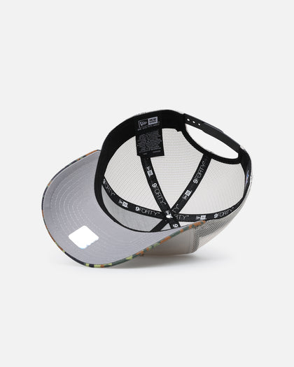 New Era Las Vegas Raiders "Camo Visor" 9FORTY A-Frame Trucker Snapback Stone/Olive