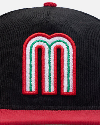 New Era Mexico National Baseball Team 'Mexican Cord Golfer' Corduroy Golfer Snapback Black/Red