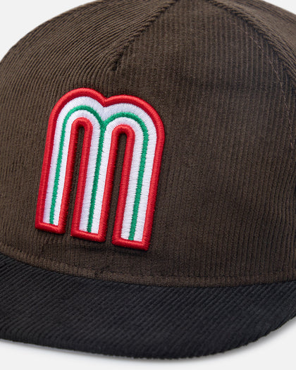 New Era Mexico National Baseball Team 'Mexican Cord Golfer' Corduroy Golfer Snapback Brown/Black