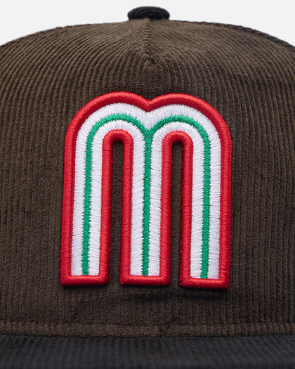 New Era Mexico National Baseball Team 'Mexican Cord Golfer' Corduroy Golfer Snapback Brown/Black