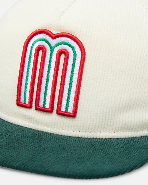 New Era Mexico National Baseball Team 'Mexican Cord Golfer' Corduroy Golfer Snapback Chrome