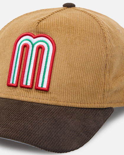 New Era Mexico National Baseball Team 'Mexican Cord Golfer' Corduroy Golfer Snapback Wheat