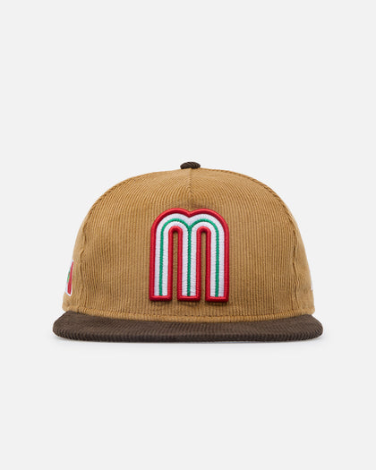 New Era Mexico National Baseball Team 'Mexican Cord Golfer' Corduroy Golfer Snapback Wheat