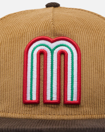 New Era Mexico National Baseball Team 'Mexican Cord Golfer' Corduroy Golfer Snapback Wheat