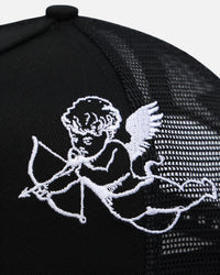 New Era New York Yankees 'Cherub Trucker' 9FORTY A-Frame Trucker Snapback Black/White