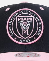 Mitchell & Ness Inter Miami Logo Pro Crown Snapback Faded Black