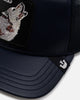 Goorin Bros The Lone Wolf Leather Trucker Snapback Navy