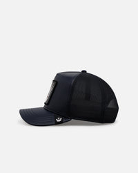 Goorin Bros The Lone Wolf Leather Trucker Snapback Navy