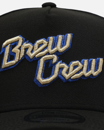 New Era Milwaukee Brewers 'Metallic Wordmark' 9FORTY A-Frame Snapback Black