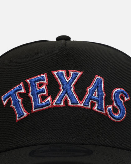 New Era Texas Rangers 'Metallic Wordmark' 9FORTY A-Frame Snapback Black