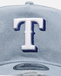 New Era Texas Rangers 'Distressed Denim' 9FORTY A-Frame Snapback Light Wash Denim