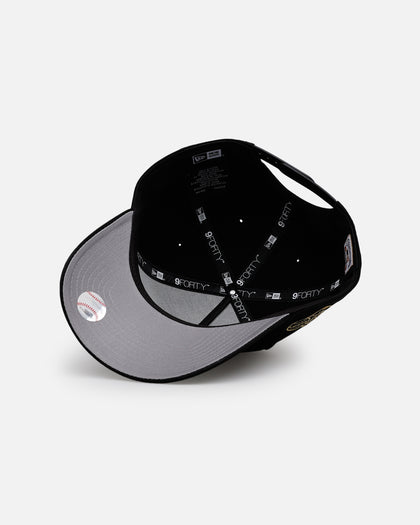 New Era New York Yankees 'Raised Metallic Chainstitch' 9FORTY A-Frame Snapback Black