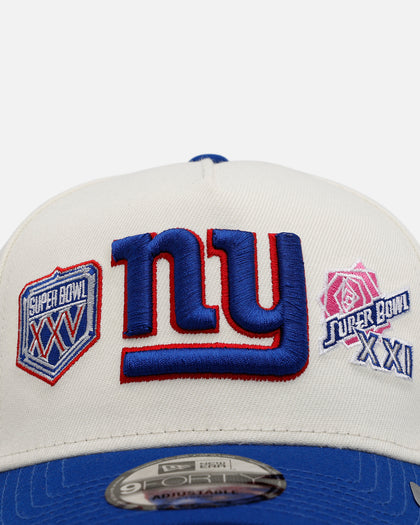 New Era New York Giants 'Super Bowl Logos' 9FORTY A-Frame Snapback Chrome