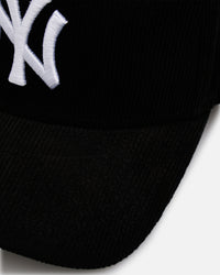 New Era New York Yankees 'Black Cord' 9FORTY A-Frame Corduroy Snapback Black