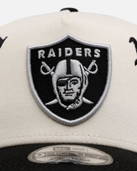 New Era Las Vegas Raiders 'Gothic Script Two Tone' 9FORTY A-Frame Snapback Chrome/Black