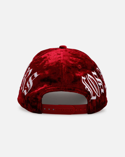 New Era Los Angeles Dodgers 'Velvet Gothic Script' 9FORTY A-Frame Snapback Maroon