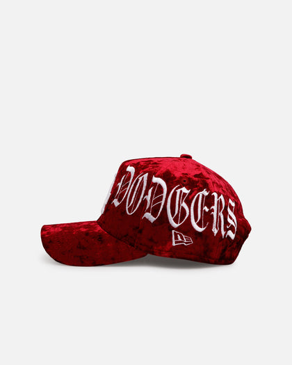 New Era Los Angeles Dodgers 'Velvet Gothic Script' 9FORTY A-Frame Snapback Maroon