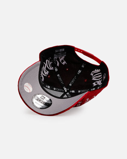 New Era Los Angeles Dodgers 'Velvet Gothic Script' 9FORTY A-Frame Snapback Maroon