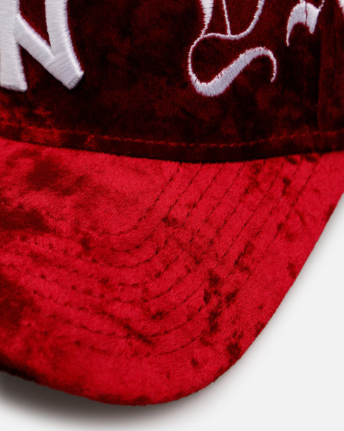 New Era New York Yankees 'Velvet Gothic Script' 9FORTY A-Frame Snapback Maroon