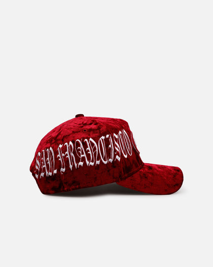 New Era San Francisco 49ers 'Velvet Gothic Script' 9FORTY A-Frame Snapback Maroon