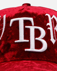 New Era Tampa Bay Rays 'Velvet Gothic Script' 9FORTY A-Frame Snapback Maroon