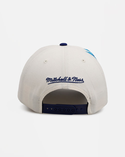 Mitchell & Ness Houston Rockets 'Shark Tooth' Pro Pinch Snapback Cream/Navy