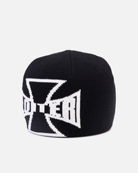 Loiter Motor Skull Knit Beanie Black