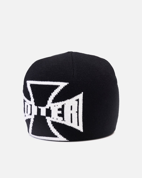 Loiter Motor Skull Knit Beanie Black