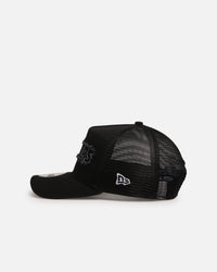 New Era Los Angeles Dodgers 'Distressed' 9FORTY A-Frame Trucker Snapback Black/White