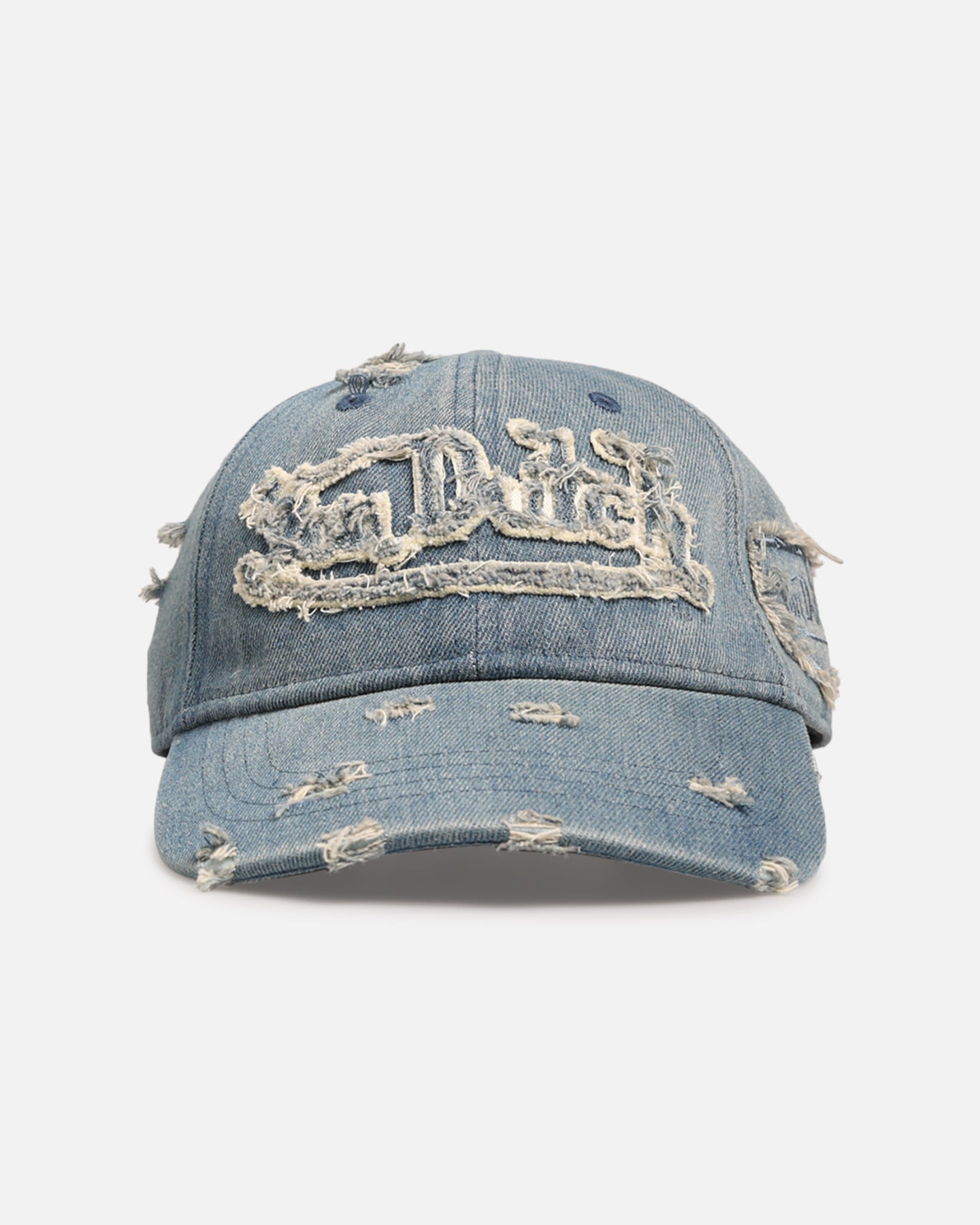 Von Dutch Washed Denim Strapback Hat Light Blue Acidwash | Culture