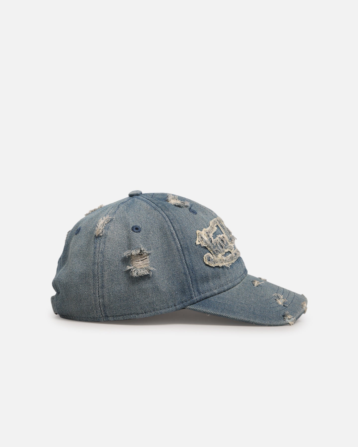 Von Dutch Washed Denim Strapback Hat Light Blue Acidwash | Culture