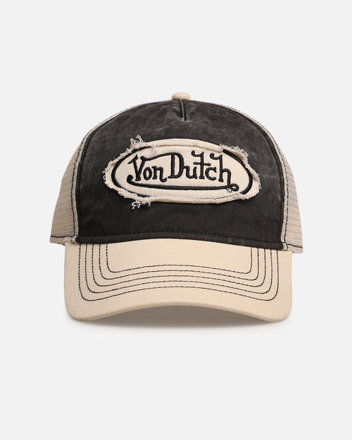 Von Dutch Von Dutch Washed Trucker Snapback Ecru/Black