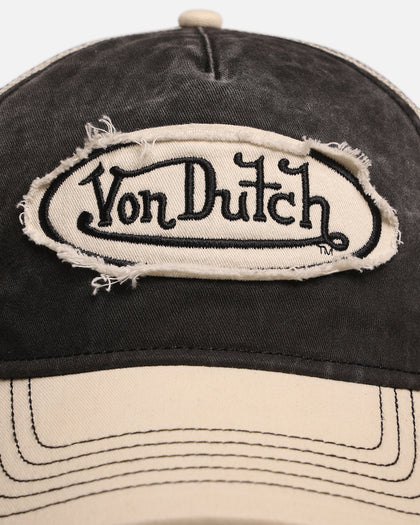 Von Dutch Von Dutch Washed Trucker Snapback Ecru/Black