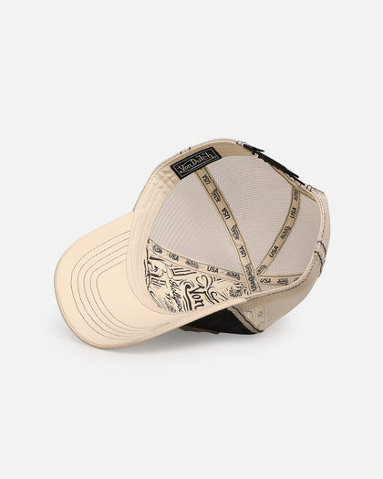 Von Dutch Von Dutch Washed Trucker Snapback Ecru/Black