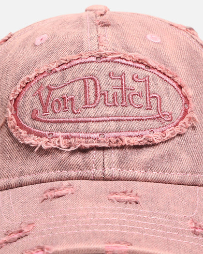 Von Dutch Overdye Wash Dad Strapback Cap Pink