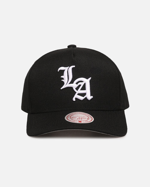 Mitchell & Ness Los Angeles Lakers 'Gothic Letter' Pro Pinch Snapback Black
