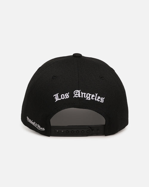 Mitchell & Ness Los Angeles Lakers 'Gothic Letter' Pro Pinch Snapback Black