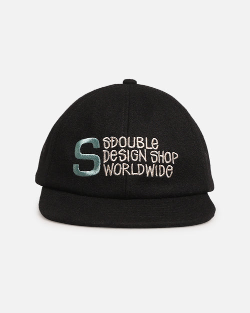 S Double Wool Strapback Cap Black