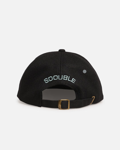 S Double Wool Strapback Cap Black