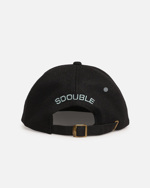 S Double Wool Strapback Cap Black
