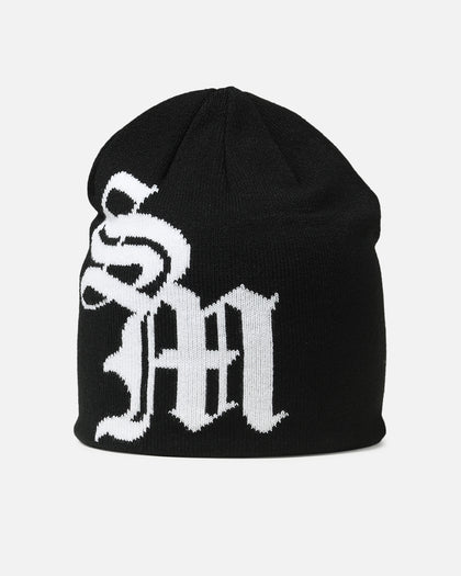 Saint Morta Monogram Fold Beanie Black