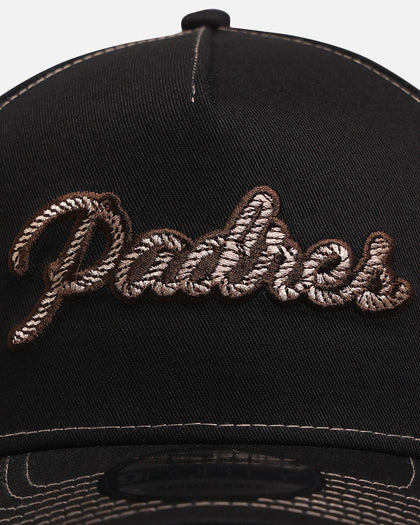 New Era San Diego Padres 'Rope Script' 9FORTY A-Frame Snapback Black/White