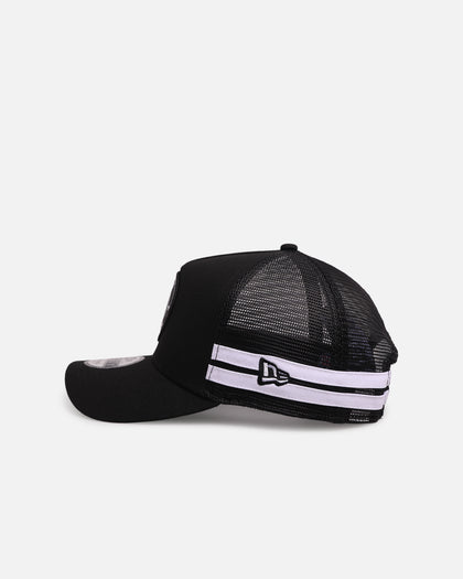New Era San Francisco 49ers 'Stripe' 9FORTY A-Frame Trucker Snapback Black/White