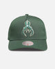 Mitchell & Ness Milwaukee Bucks 'Upside Down Logo' Pro Pinch Snapback Green