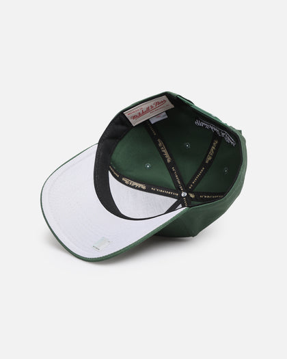 Mitchell & Ness Milwaukee Bucks 'Upside Down Logo' Pro Pinch Snapback Green